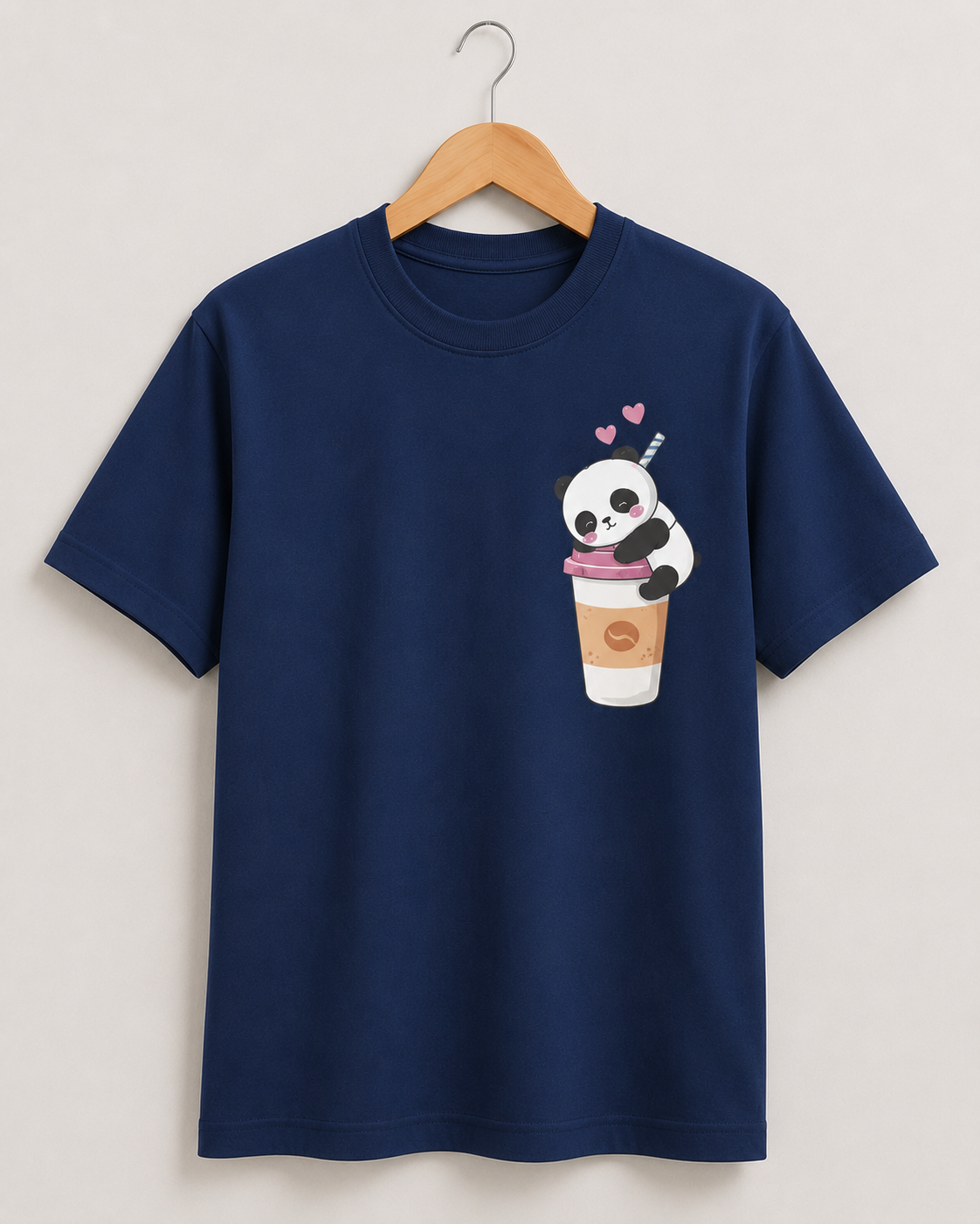 Panda with coffee