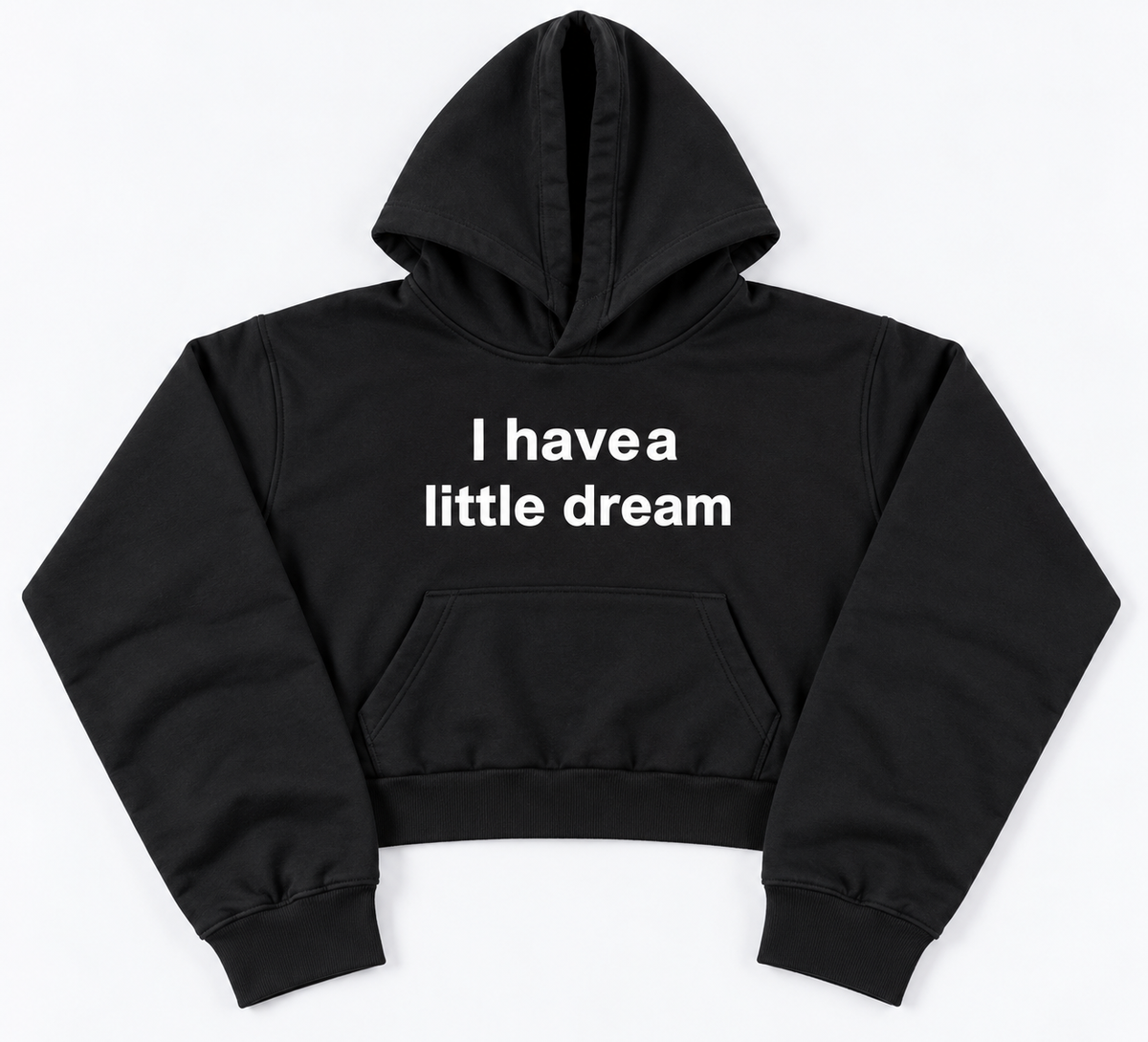 “I Have a Little Dream” Cropped Hoodie Black
