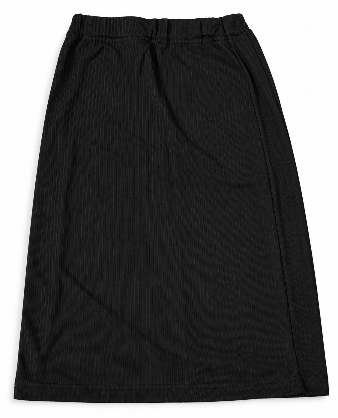 Ribbed Midi Skirt Black