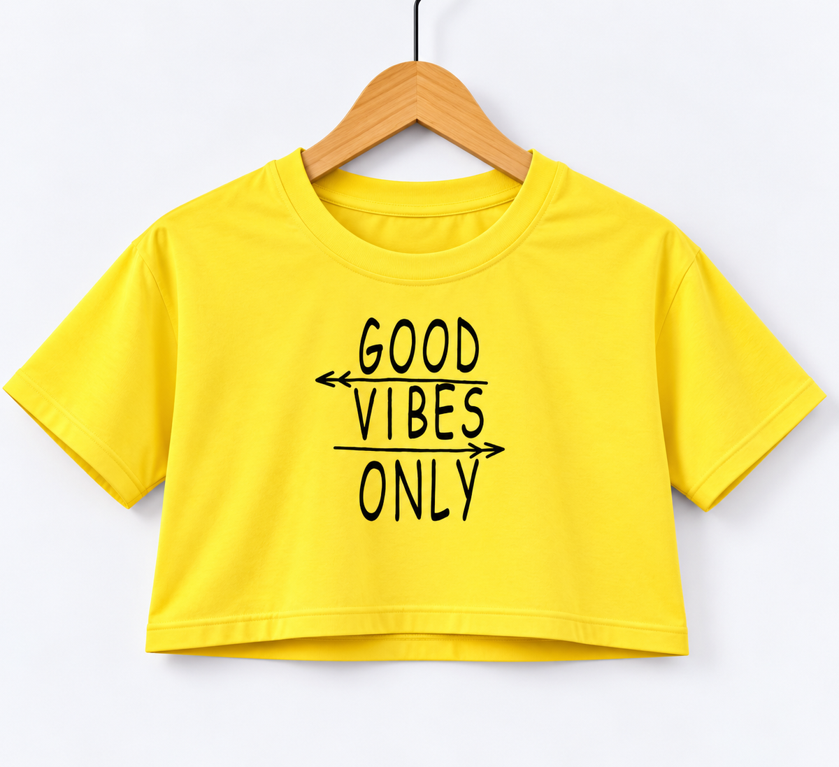 Good Vibes Only Crop T-Shirt Yellow