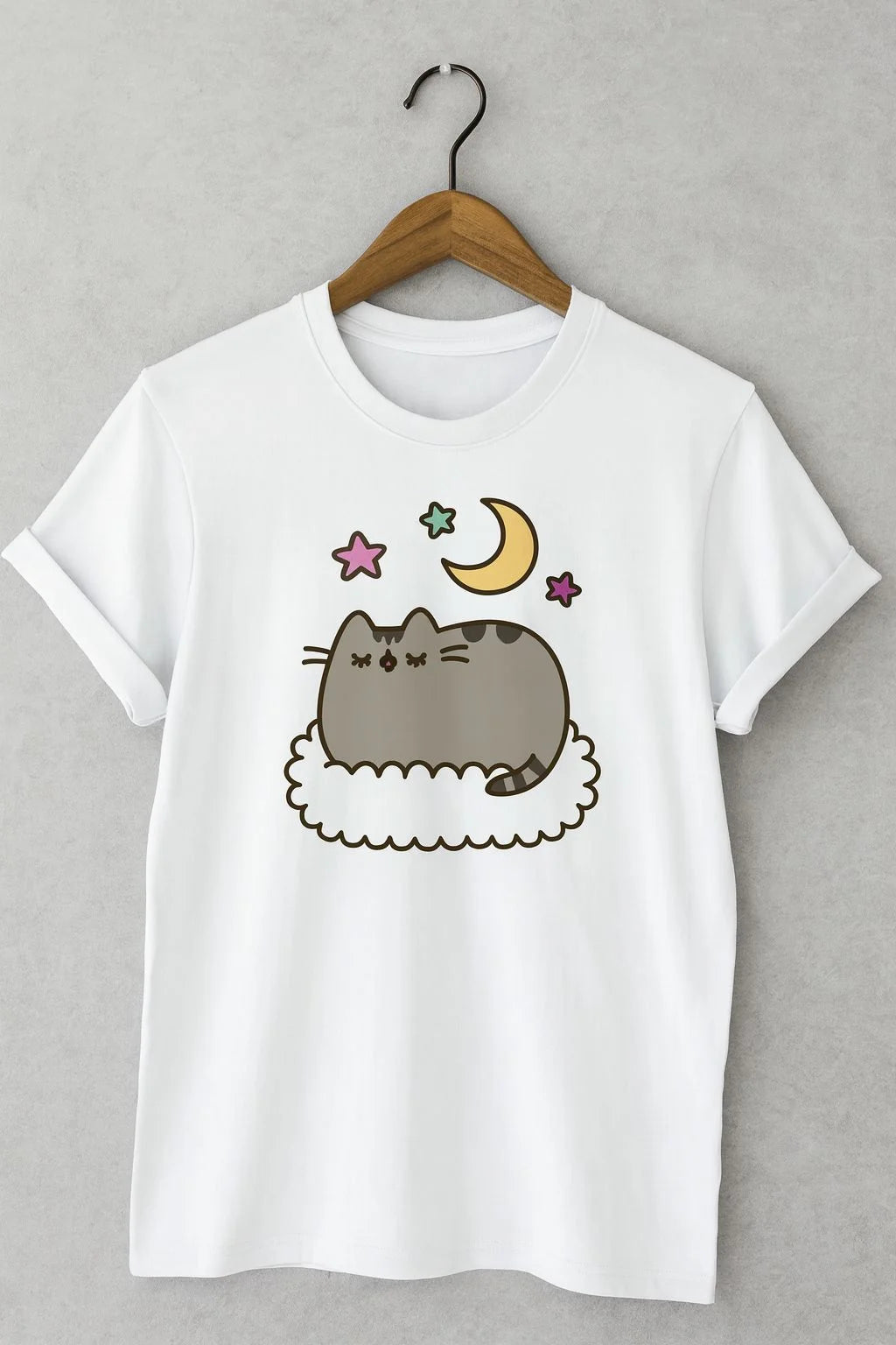 Cat sleeping moon
