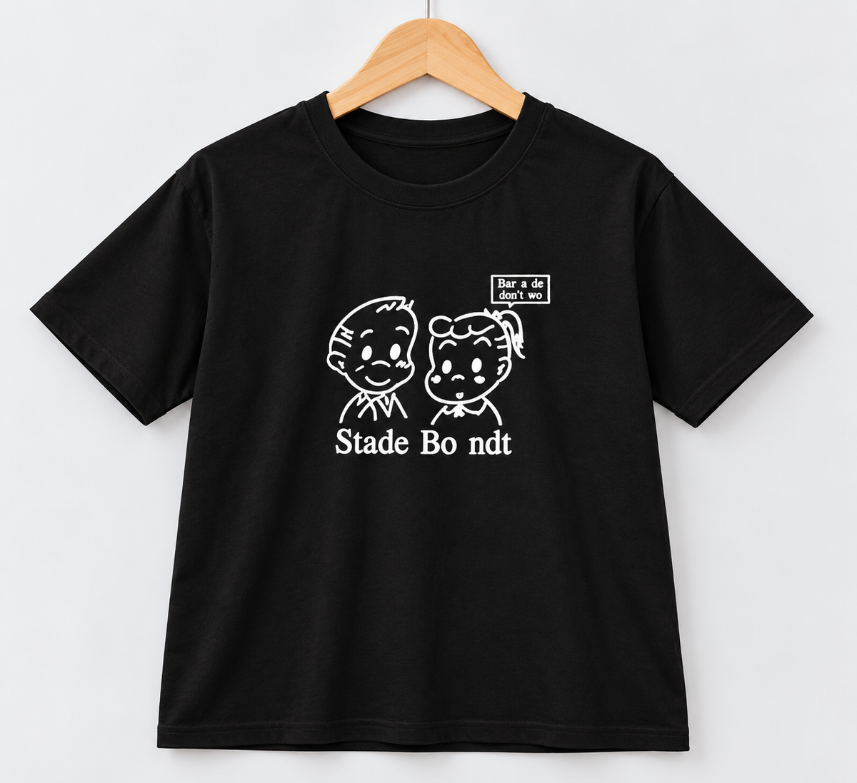 Cute Cartoon Graphic T-Shirt Black