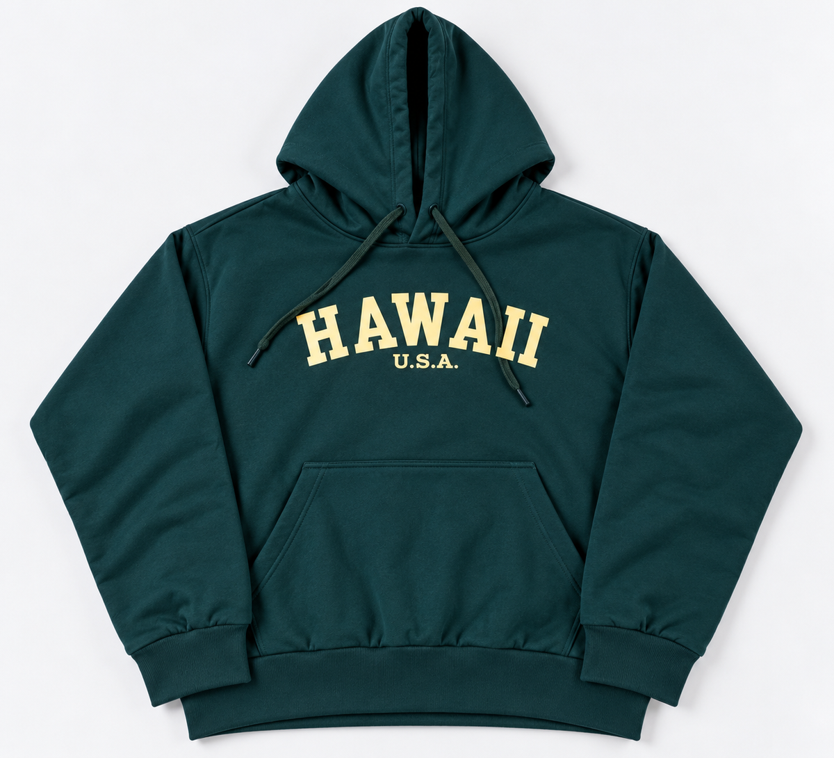 Hawaii Cropped Hoodie Bottle Green