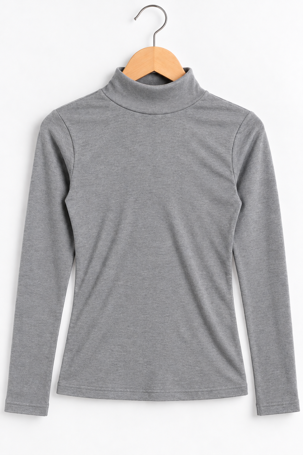 Mock Neck Full Sleeve Top Grey
