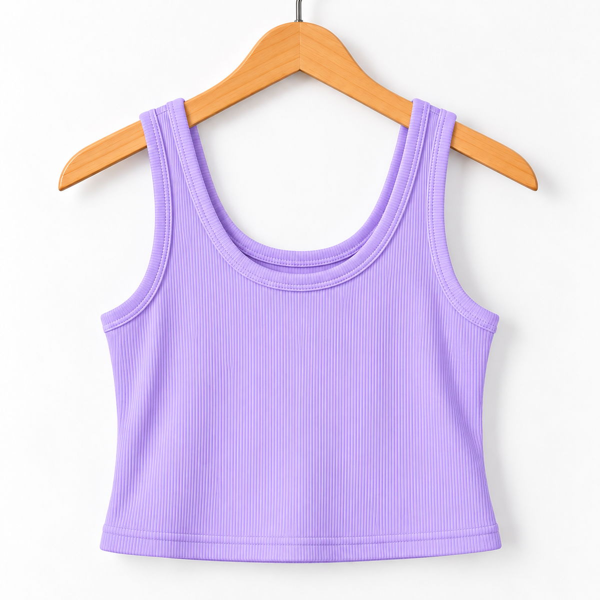 Ribbed Sleeveless Crop Tank Top Lavender