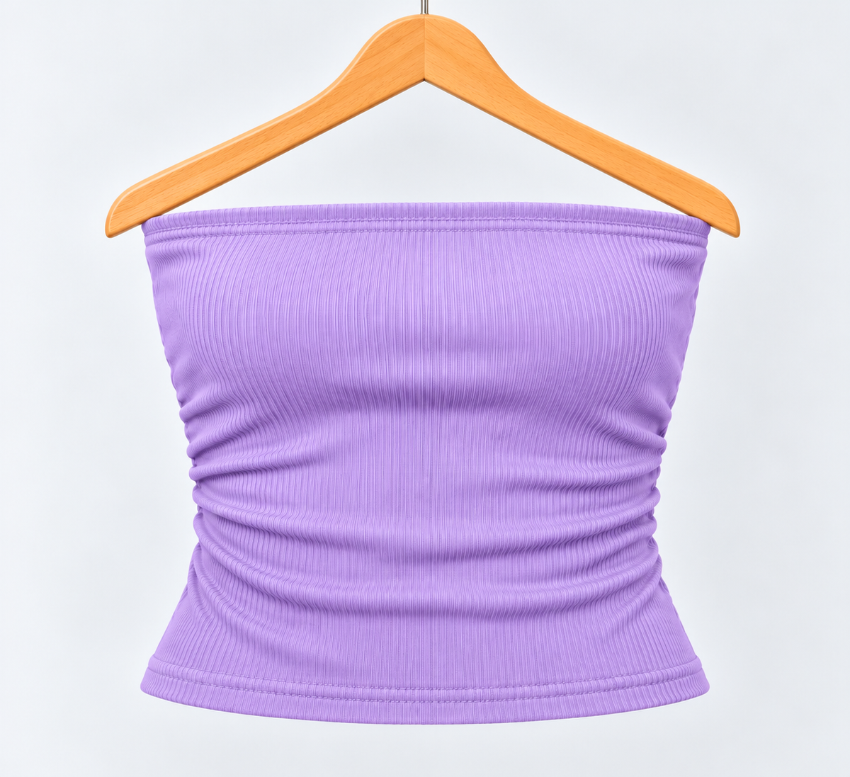 Ribbed Strapless Tube Top Lavender