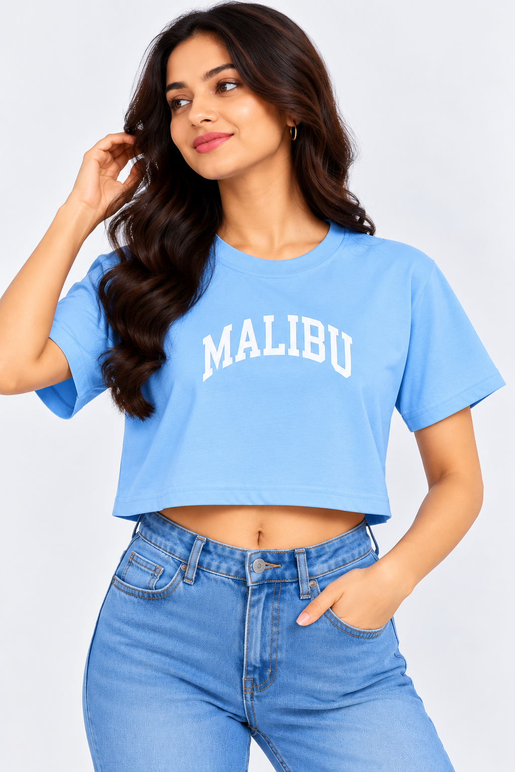 Malibu Crop T-Shirt Sky