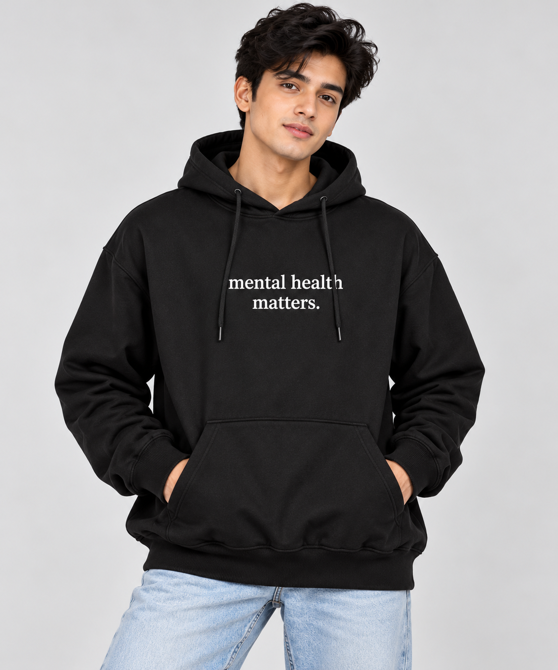 Mental Health Matters Graphic Hoodie Black