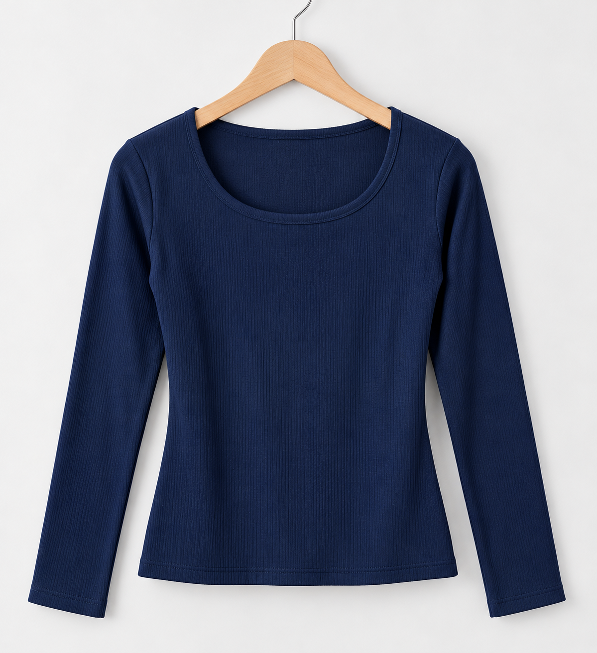 Ribbed Full Sleeve Top Navy