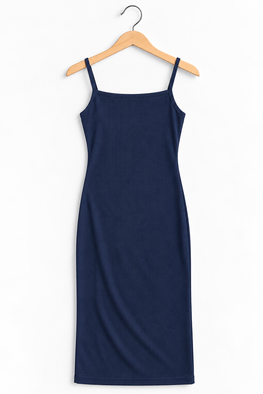 Ribbed Sleeveless Cami Dress Navy