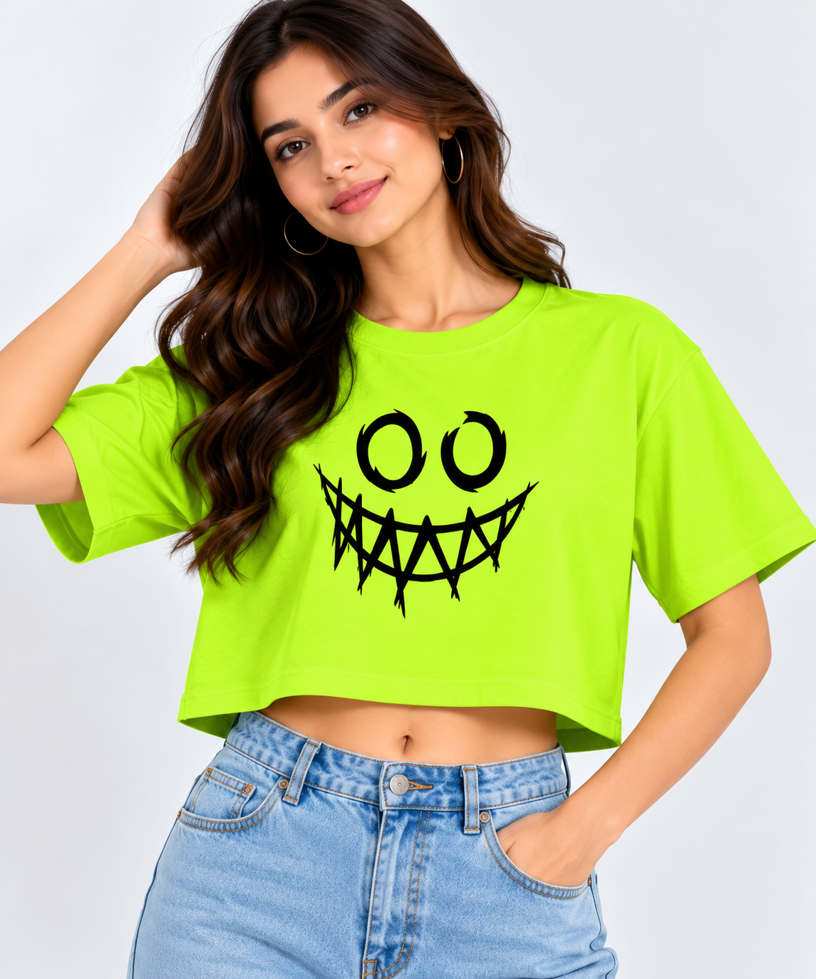 Ghost Crop T-Shirt Neon