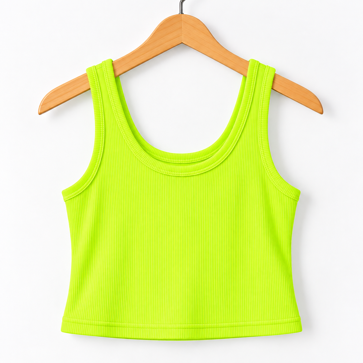 Ribbed Sleeveless Crop Tank Top Neon