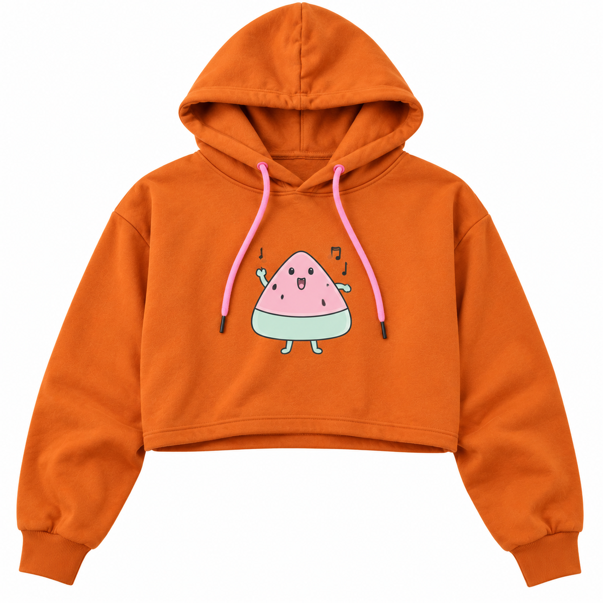 Dancing Watermelon Cropped Hoodie Orange