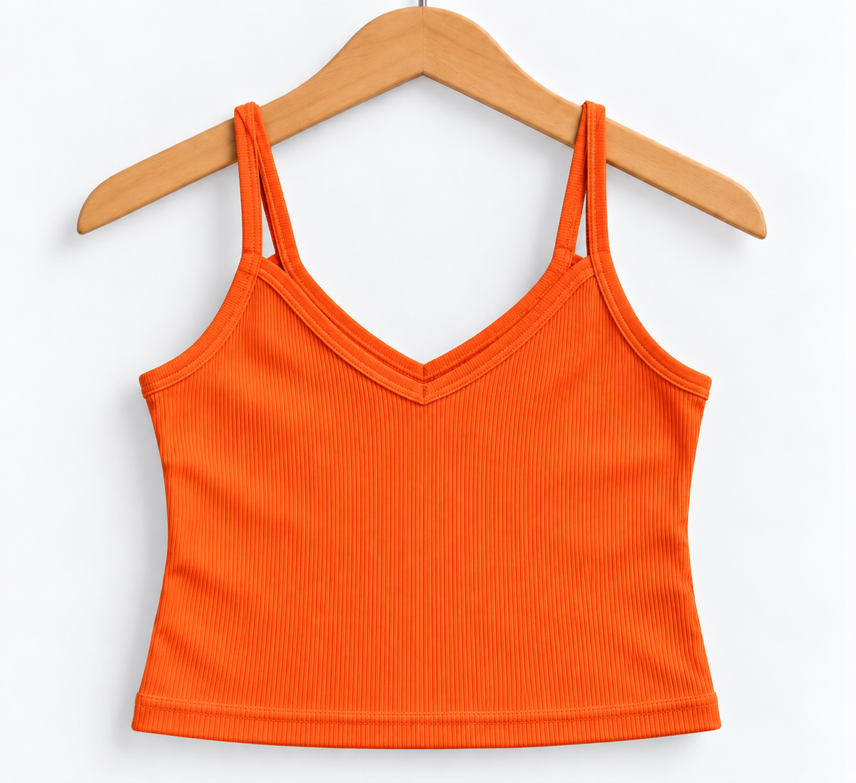 Ribbed V-Neck Cami Top Carrot