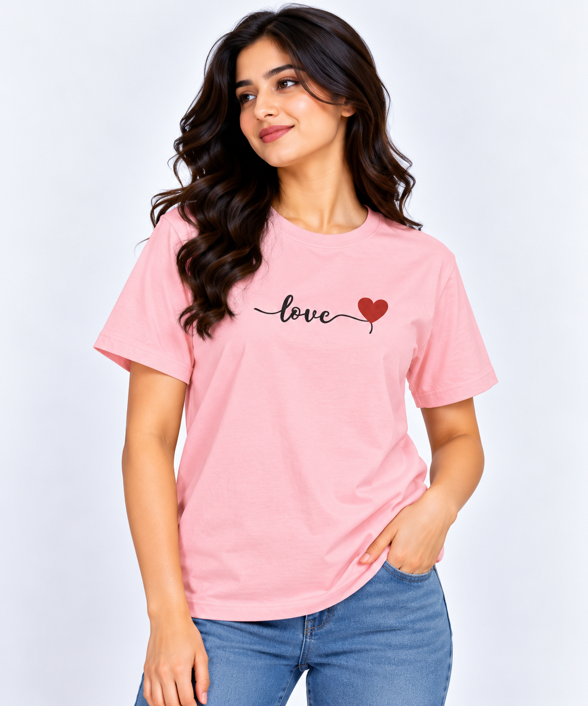 Love Crop T-Shirt Pink