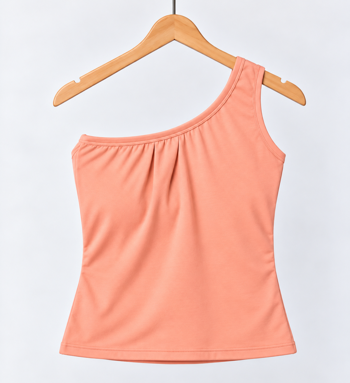 One Shoulder Sleeveless Top Peach