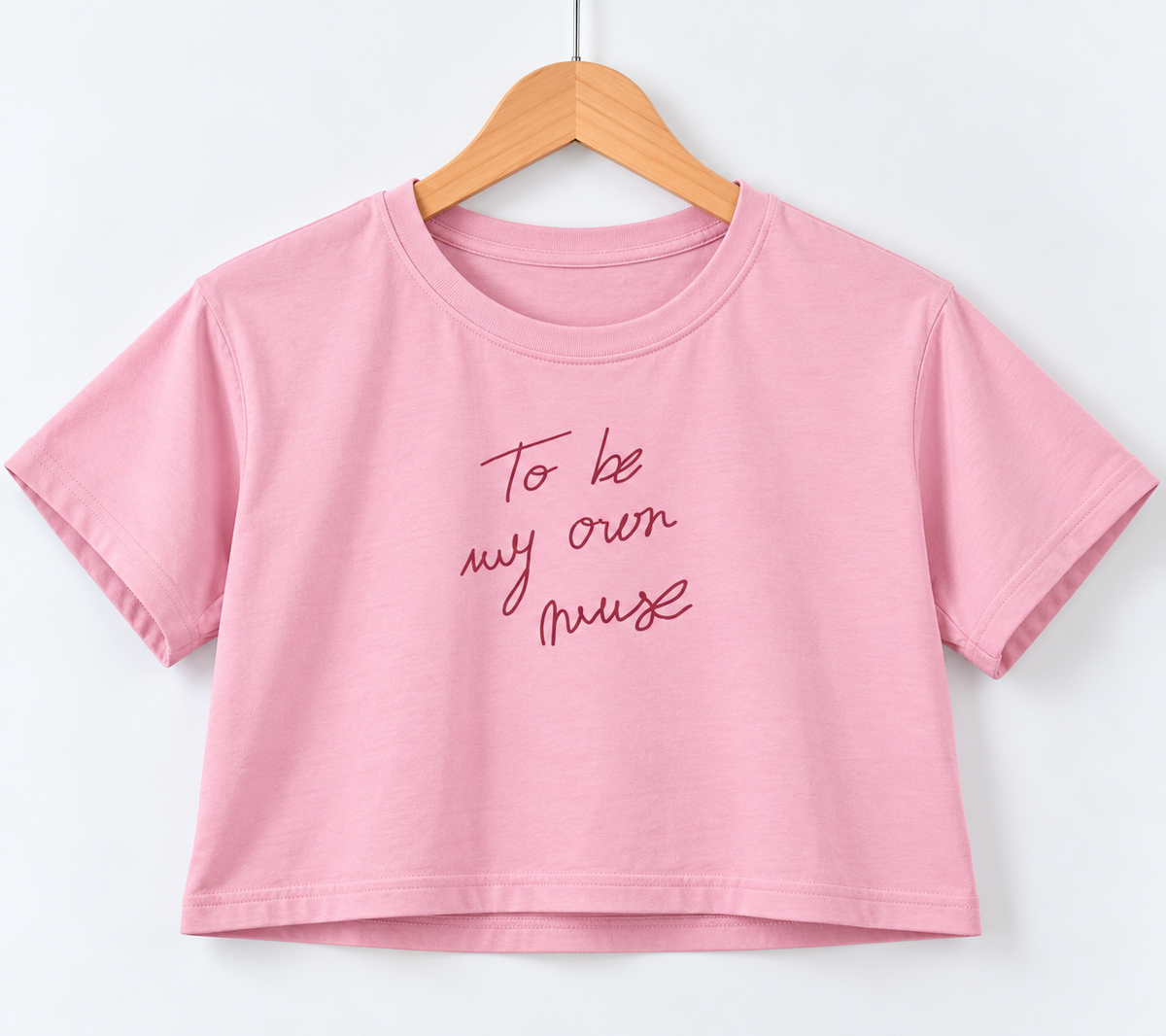 To Be My Own Muse Crop T-Shirt Pink
