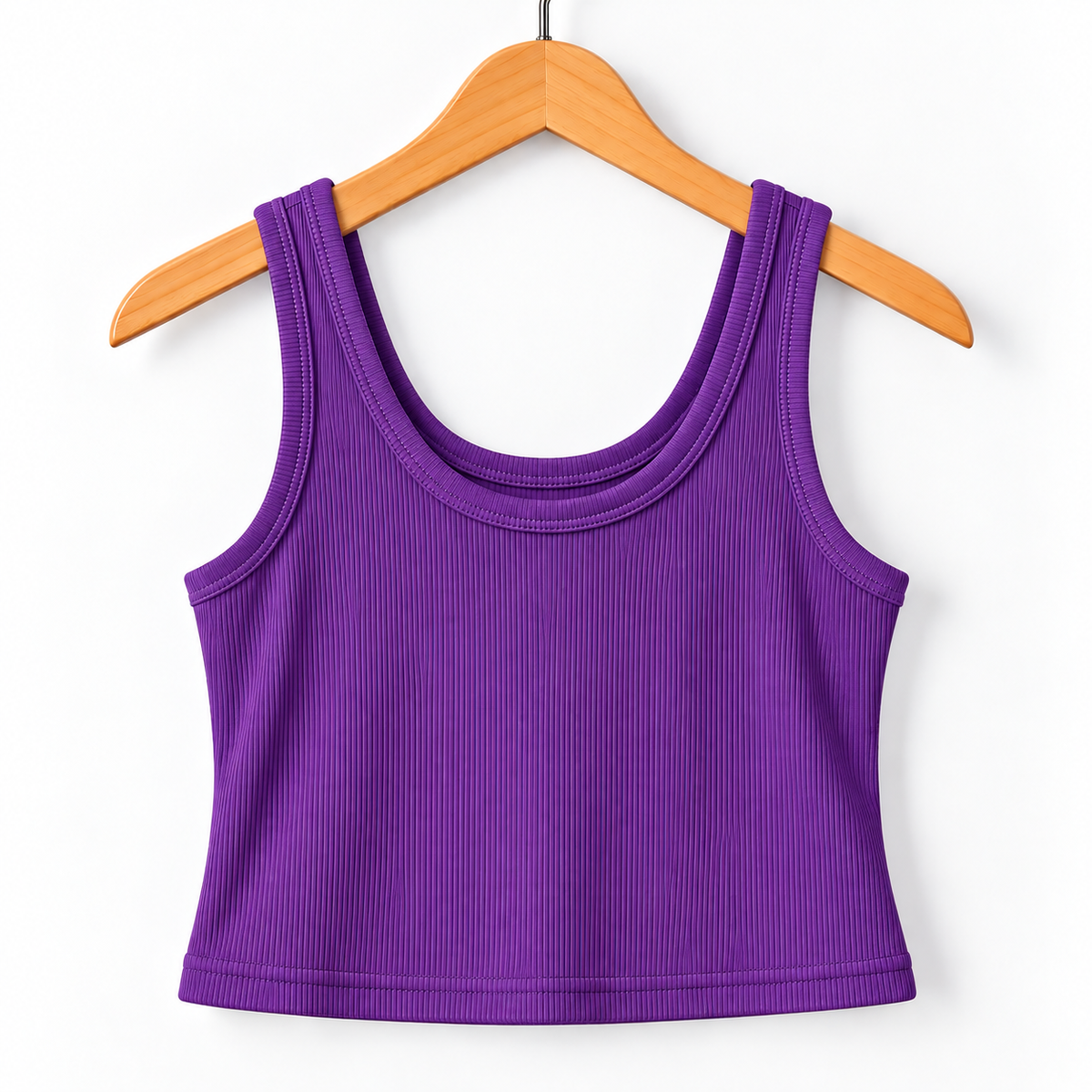 Ribbed Sleeveless Crop Tank Top Purple