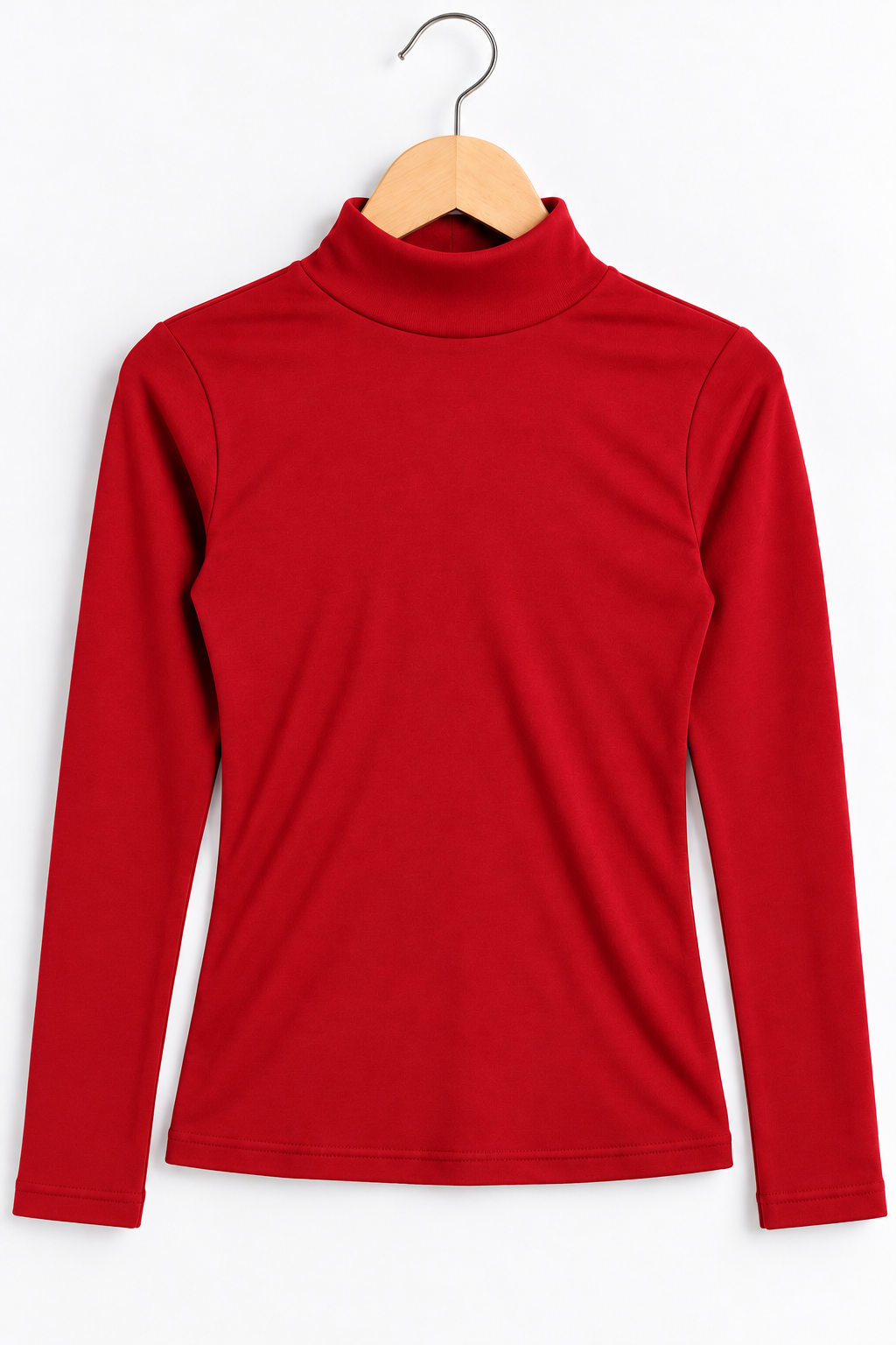 Mock Neck Full Sleeve Top Red