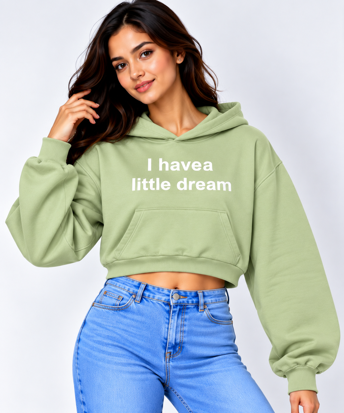 “I Have a Little Dream” Cropped Hoodie Pista