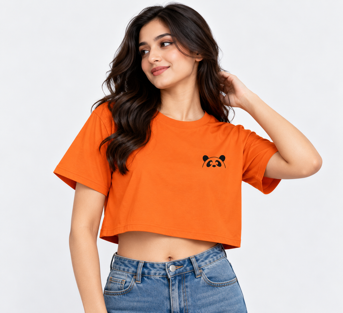 Alian Graphic Crop T-Shirt Orange