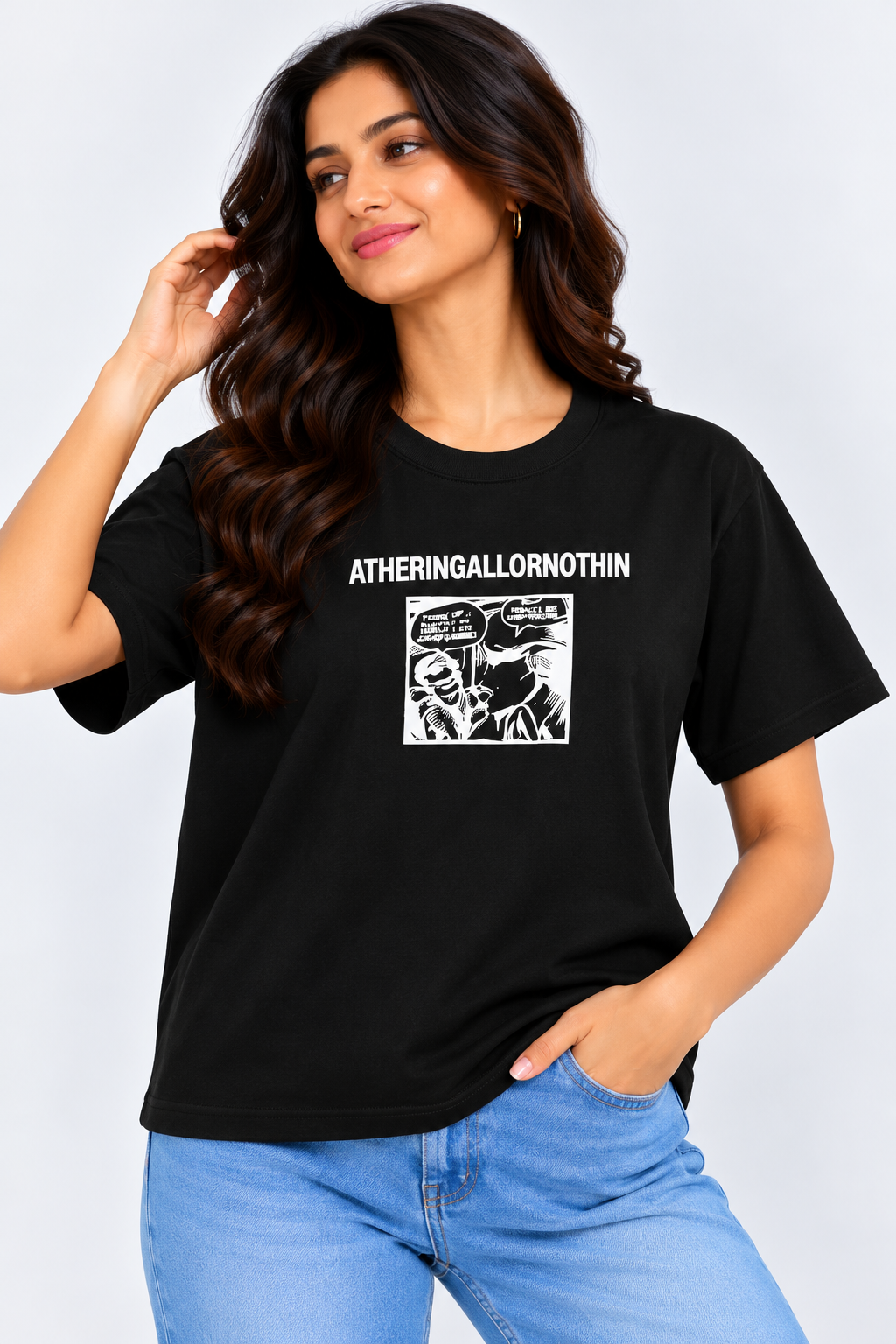 Atheringallornothin Graphic T-Shirt Black