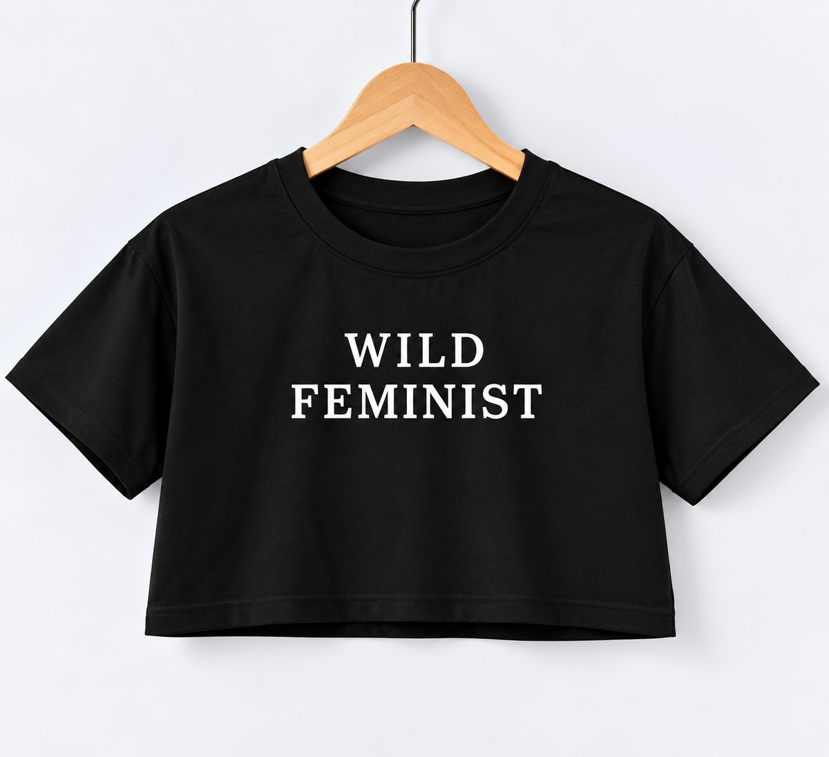 Wild Feminist Crop T-Shirt Black