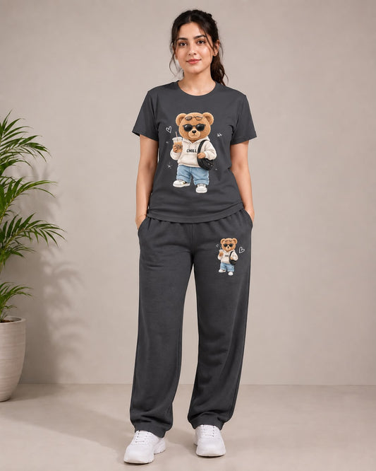 Chill Bear Charcoal Coord Set