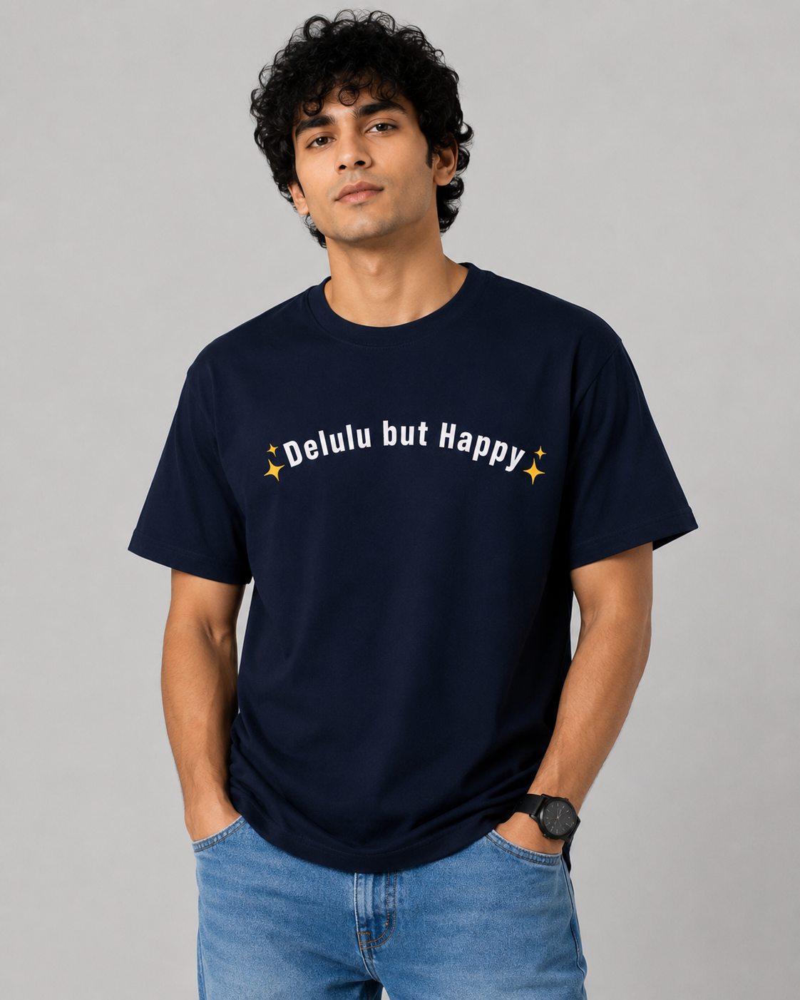 Delulu But Happy Regular Fit T-Shirt