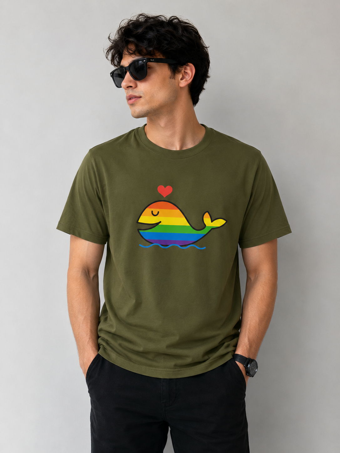 Rainbow dolphin tee