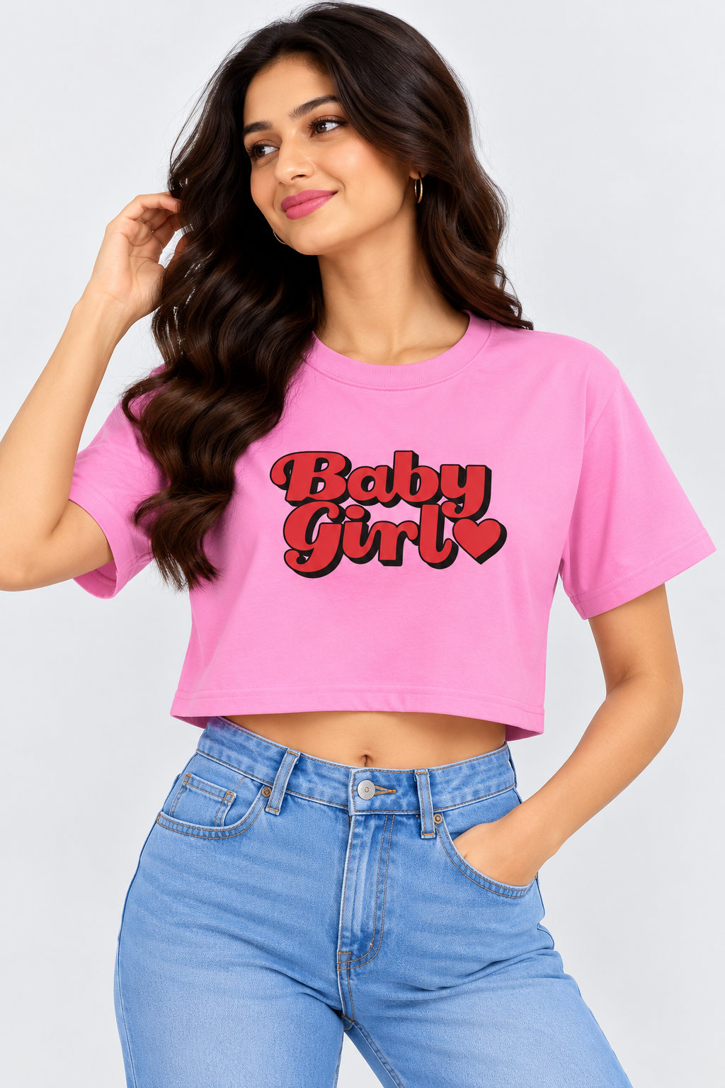 Baby Girl Crop T-Shirt Pink