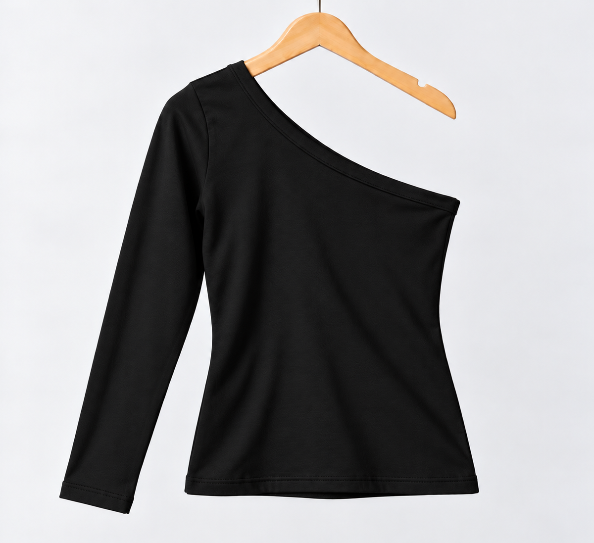 One Shoulder Top Black