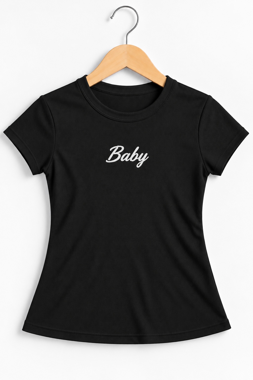 Baby Printed Ribbed Top Black