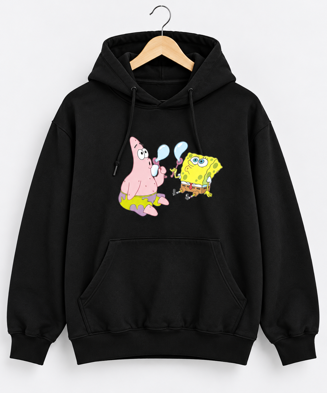 Bubblegum Cartoon Graphic Hoodie Black