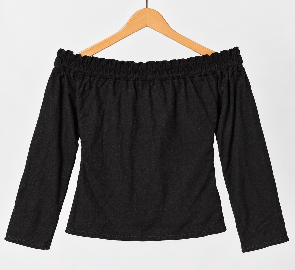 Off-Shoulder Full Sleeve Top Black