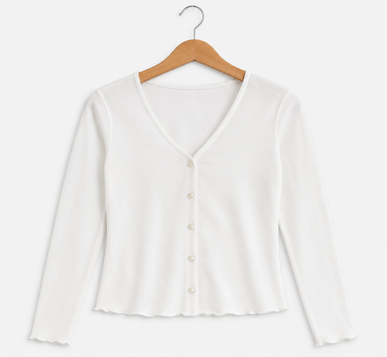 Button top V neck