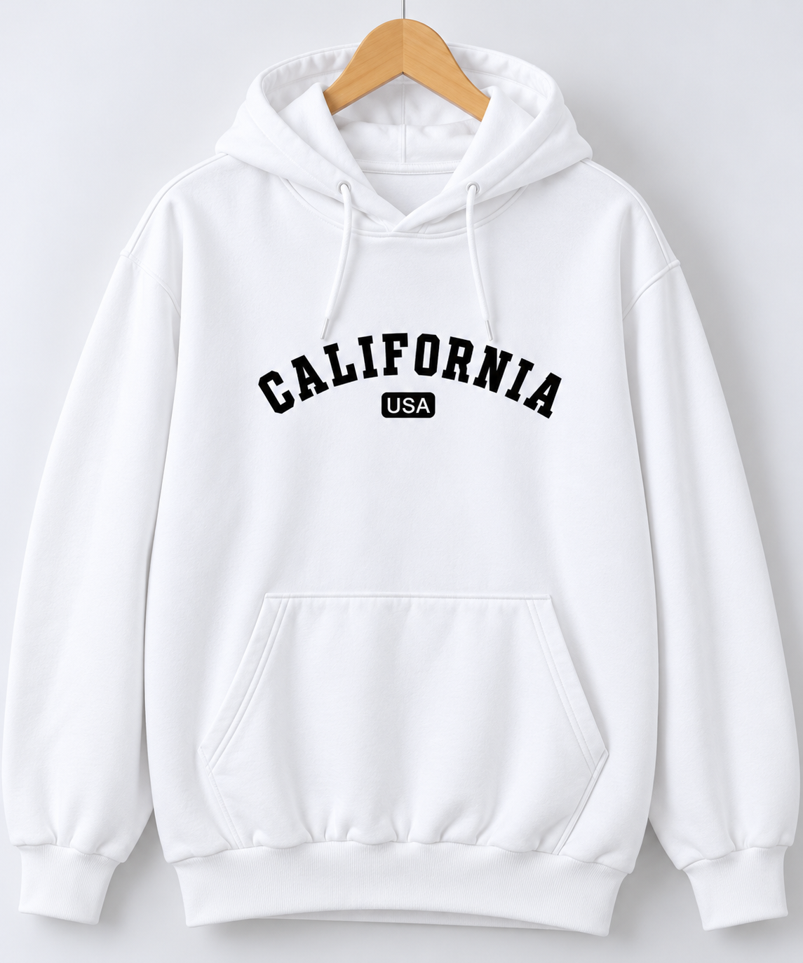 California USA Graphic Oversized Hoodie White