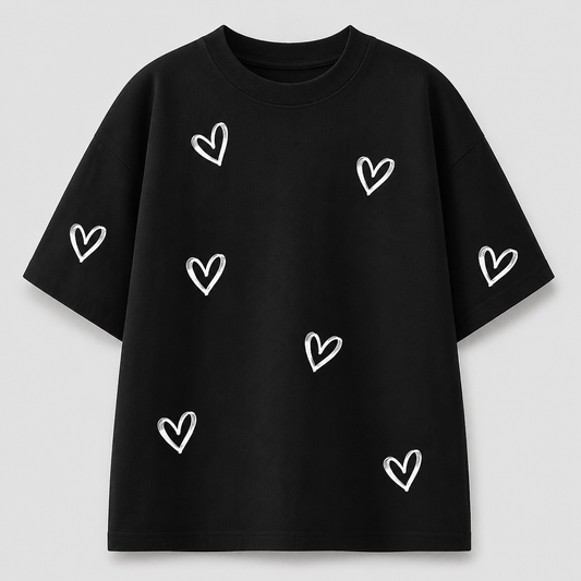 Multiple Hearts Oversized Tshirt