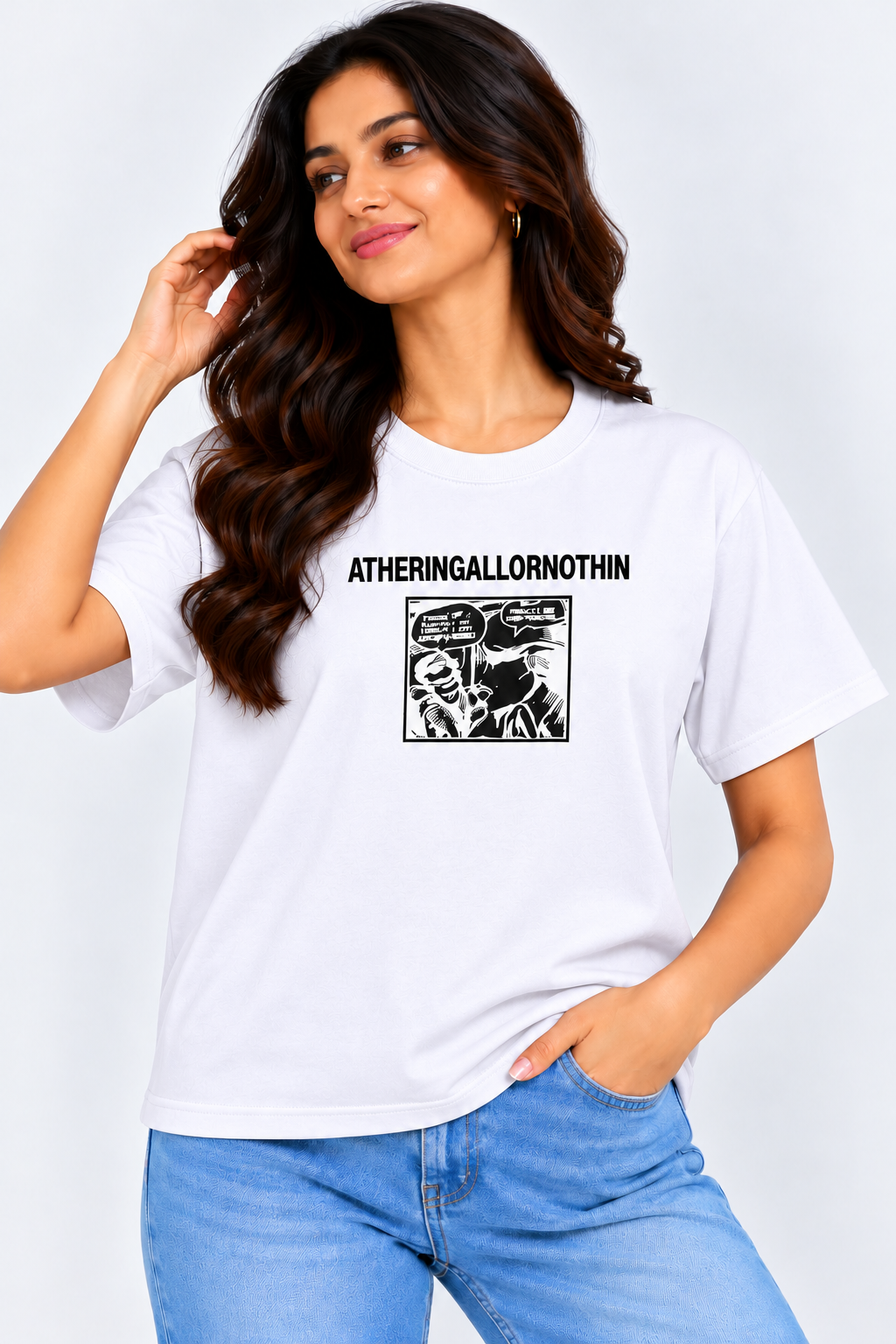 Atheringallornothin Graphic T-Shirt White