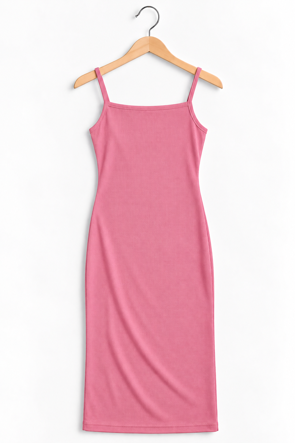 Ribbed Sleeveless Cami Dress Pink