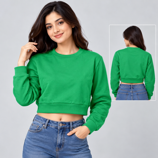 Bright Green Cropped Sweatshirt