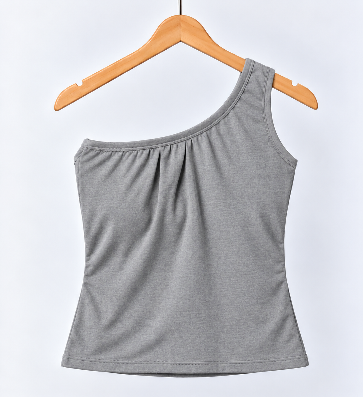 One Shoulder Sleeveless Top Grey