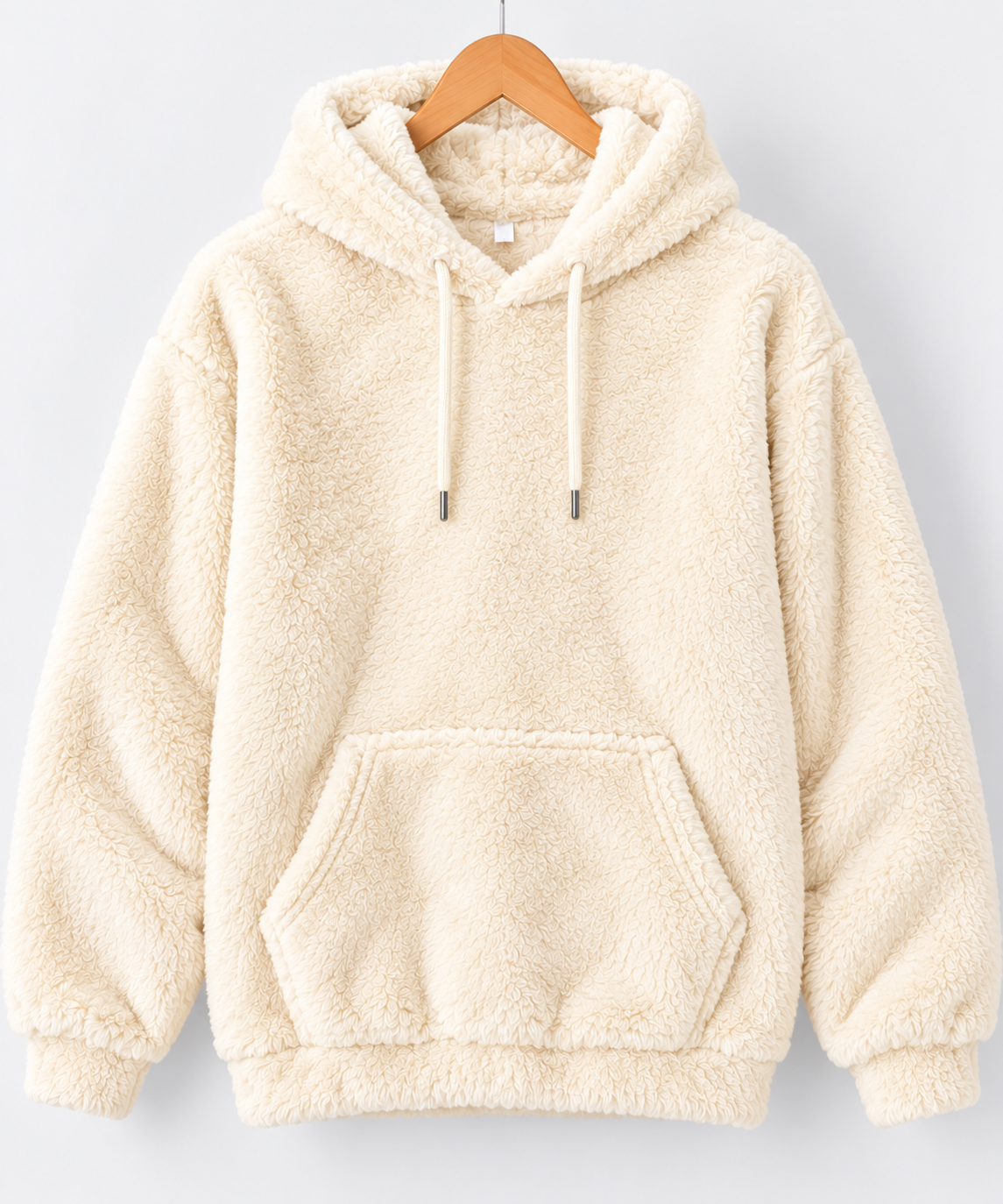 Fur Oversized Hoodie Cream