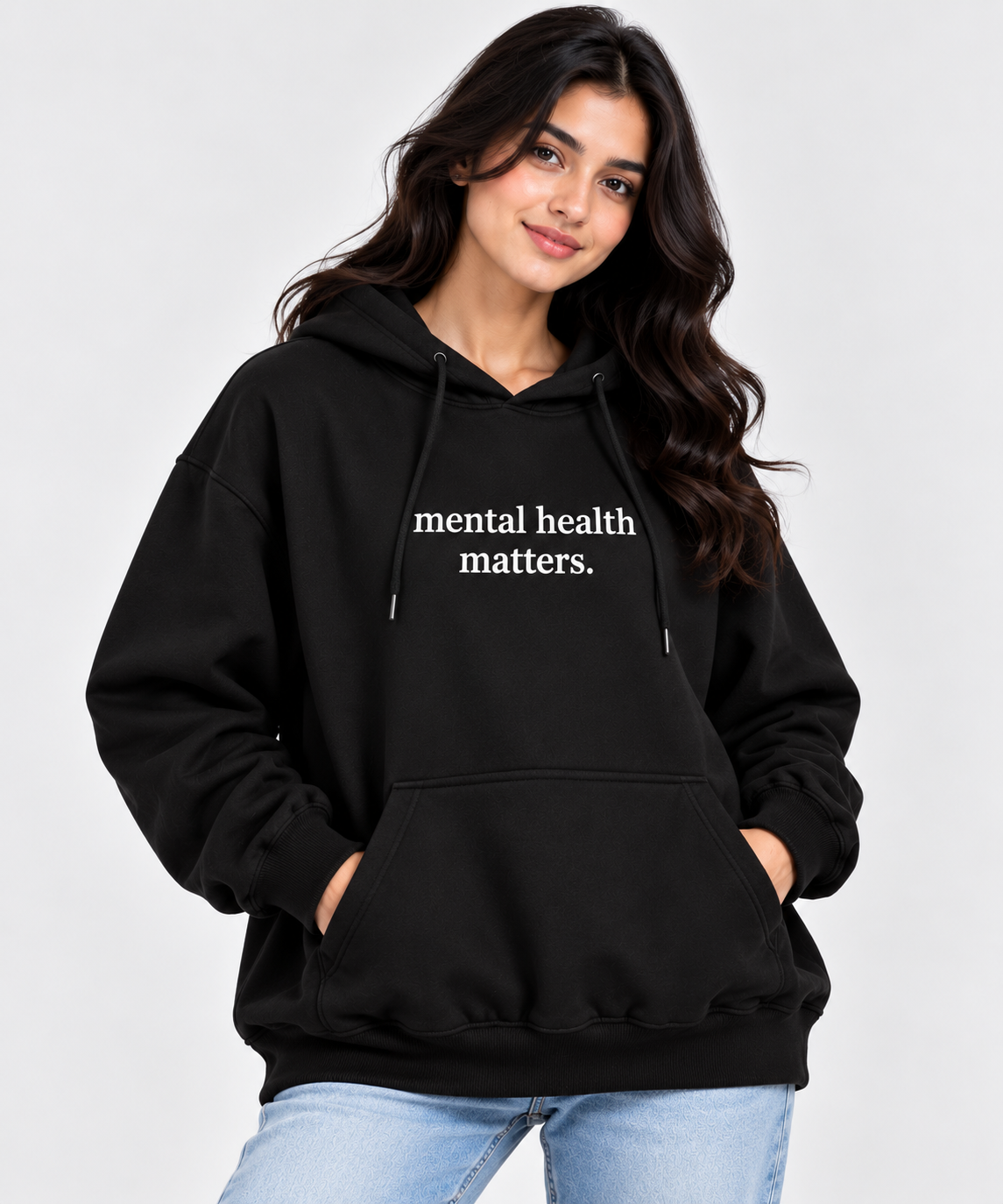 Mental Health Matters Graphic Hoodie Black