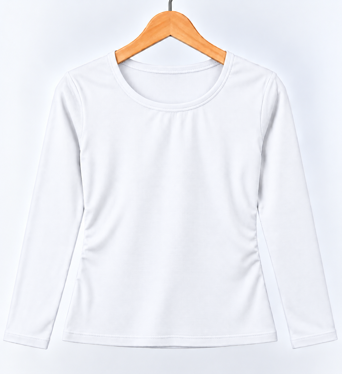 Ribbed Full Sleeve Top White