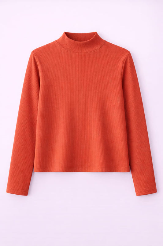 Mock neck top full sleeves