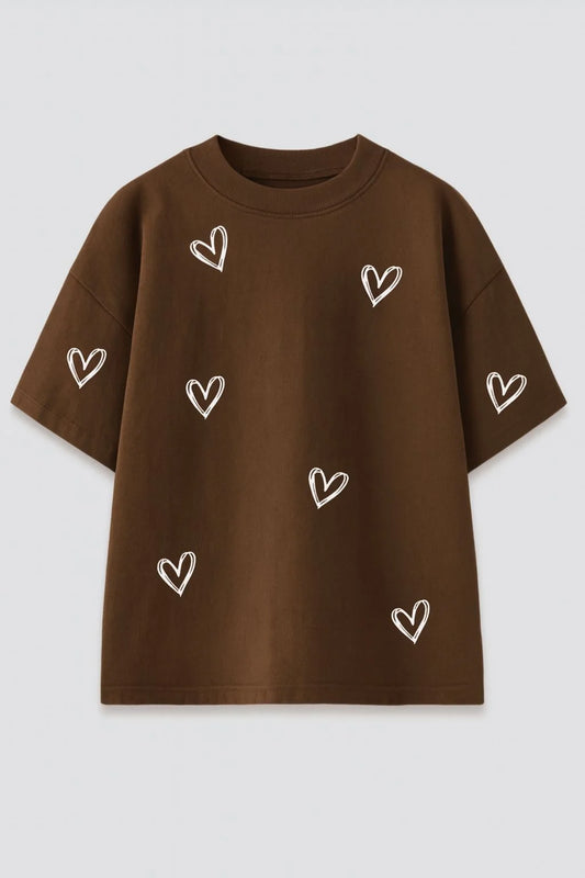Multiple Hearts Oversized Tshirt
