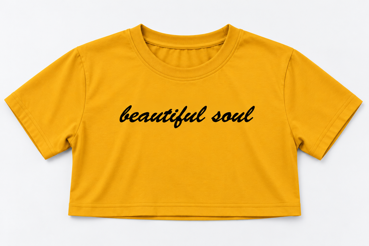 Beautiful Soul Crop T-Shirt Mustard