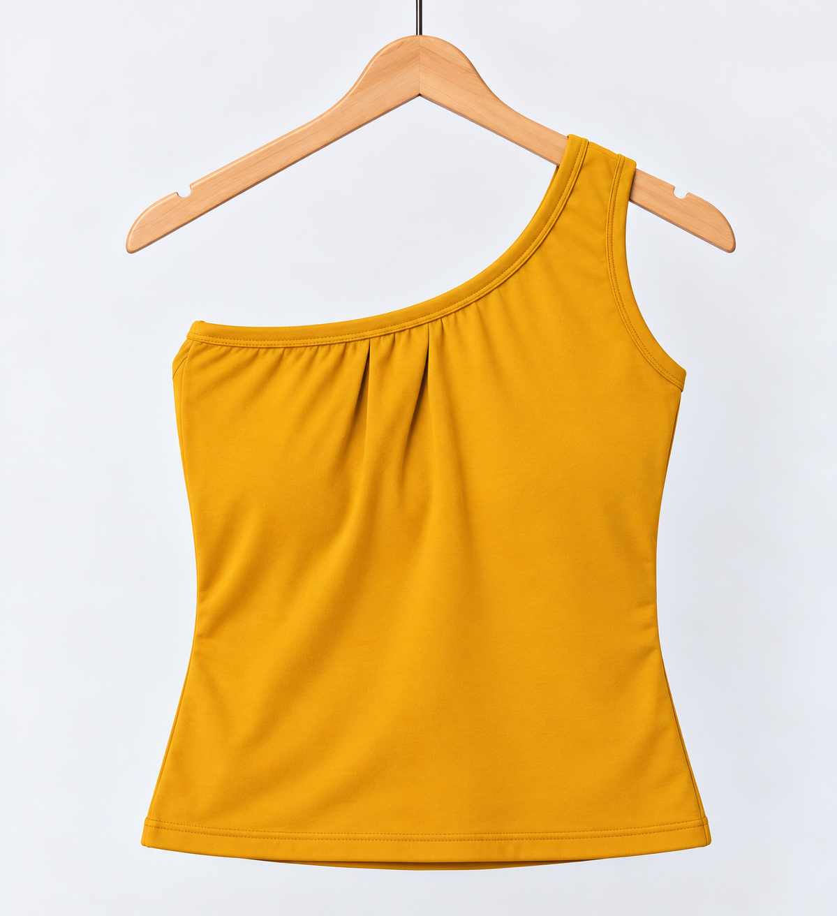 One Shoulder Sleeveless Top Mustard