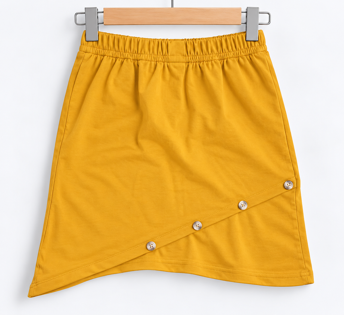 Mustard Button Detail Skirt